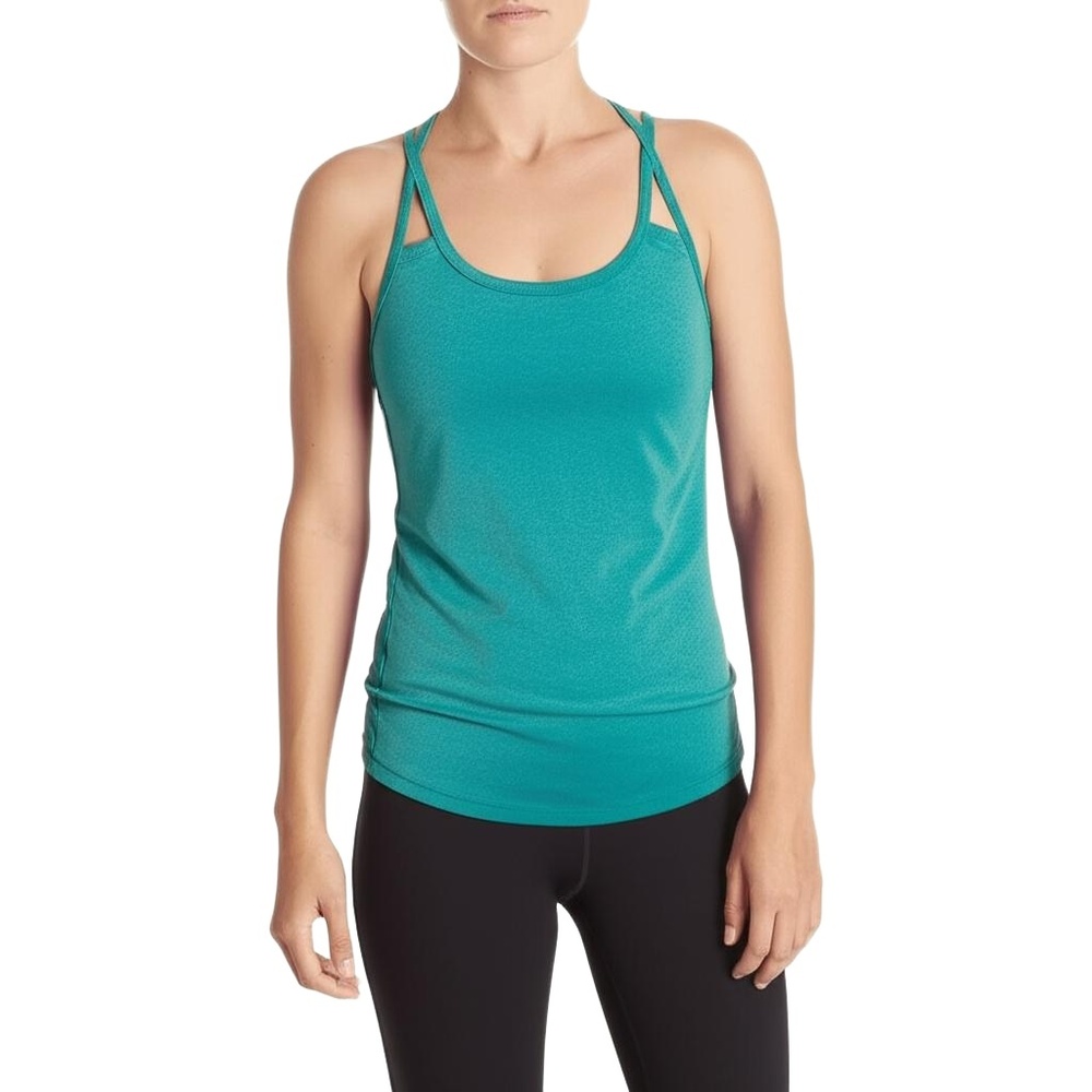 OLD NAVY Tank Top Womens‎ Size XS Teal Criss-Cross Back GO-DRY Sporty Chic